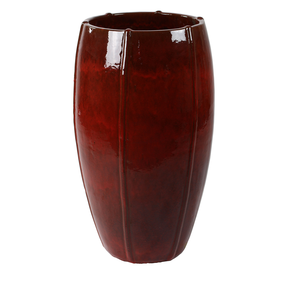 Geldschieter Uiterlijk fles Rode hoge plantenvaas - keramiek - 92cm - Seta Fiori