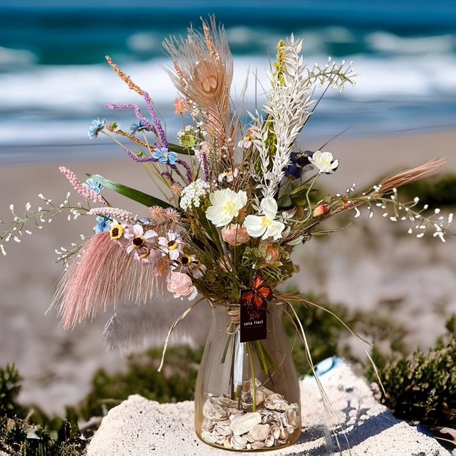 aankomen Overstijgen Nylon Ibiza zijden bloemen boeket - 60cm - Seta Fiori
