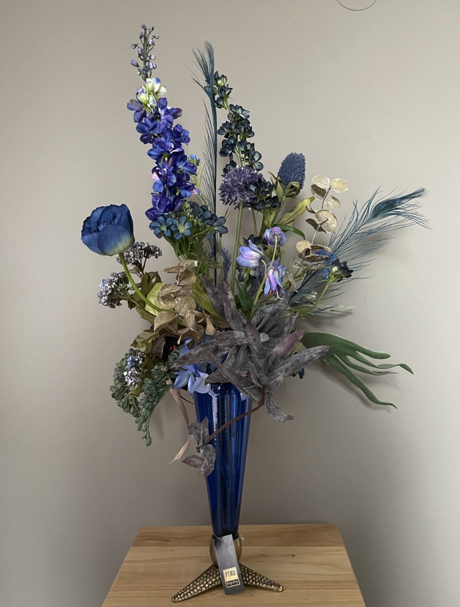 Blauw delphinium tulpen boeket - nep bloemen -