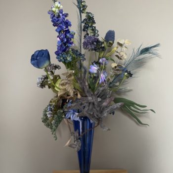 Blauw delphinium tulpen boeket - nep bloemen -