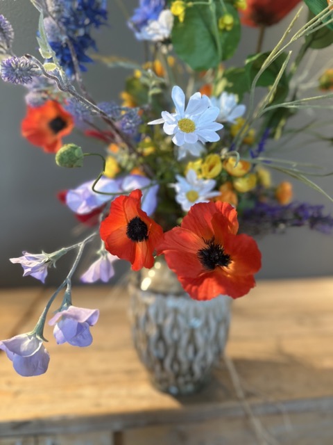 Kunstbloemen - Zijden Bloemen Boeket - 75cm - Plukboeket - Veldbloemen