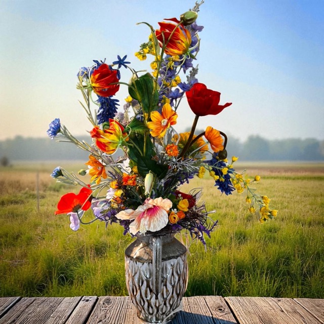 Kunstbloemen - Zijden Bloemen Boeket - 75cm - Plukboeket - Veldbloemen