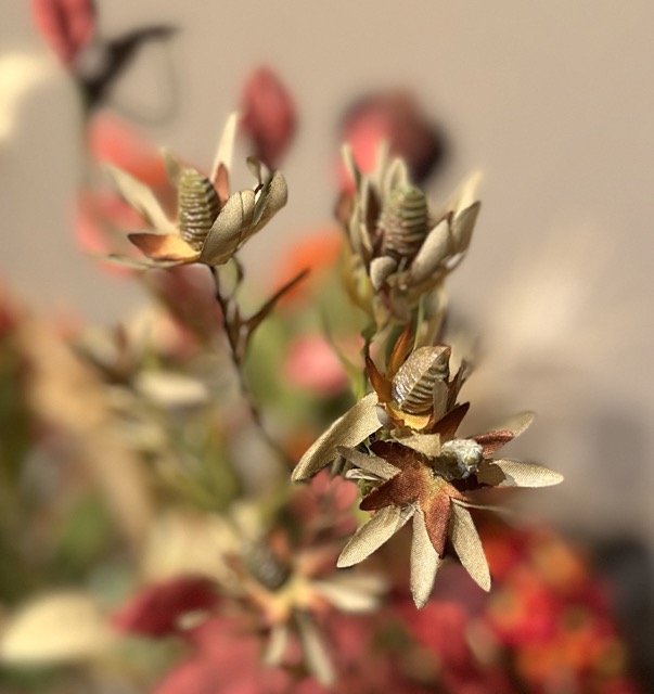 Zijden bloemen - Kunstbloemen - herfst boeket - oranje - incl.vaas - 65cm