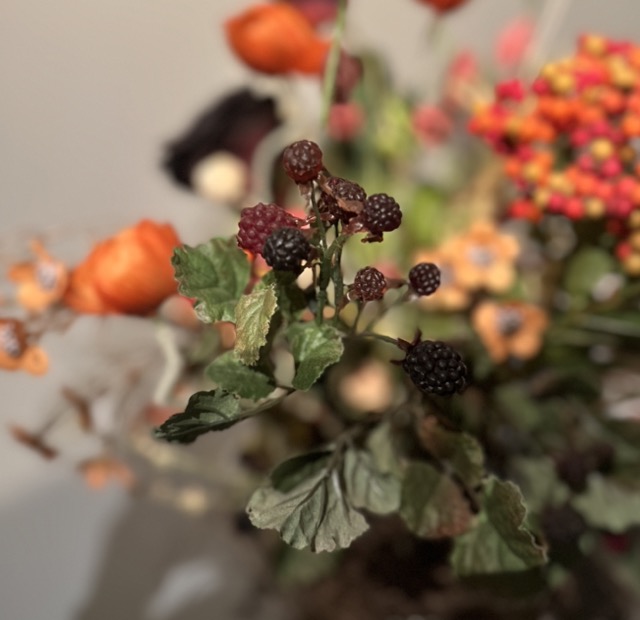 Zijden bloemen - Kunstbloemen - herfst boeket - oranje - incl.vaas - 65cm