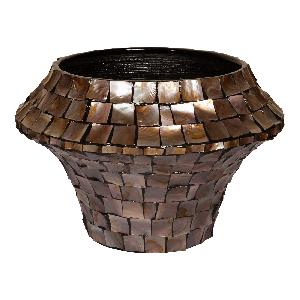 Planten pot - PTMD - Pearl - Eric Kuster Stijl Schelpen Pot - 40cm Hoog, Diameter 60cm - Luxe Interieurdecoratie