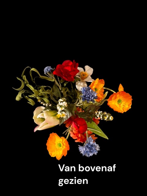 Kunstbloemen – Zijden Bloemen Boeket in Rood, Wit & Blauw – 45cm – Inclusief Vaas