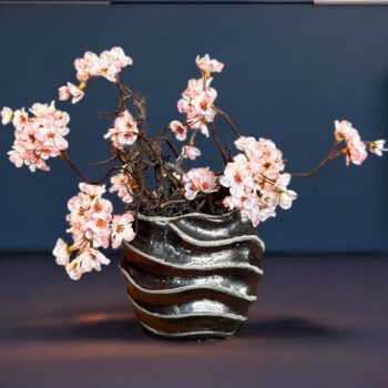 Kunstbloemen - Zijden bloesem in ovaal bakje – 30 cm - kunst bloesem -