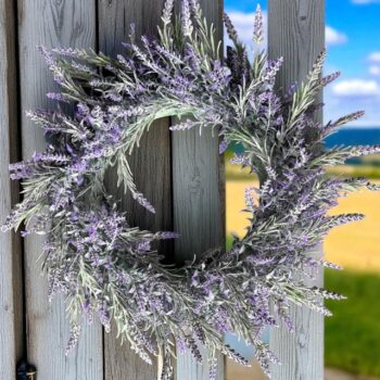 Lavendel Krans – Kunststof - Inclusief Lavendelbloemetjes & Etherische Olie - 45cm
