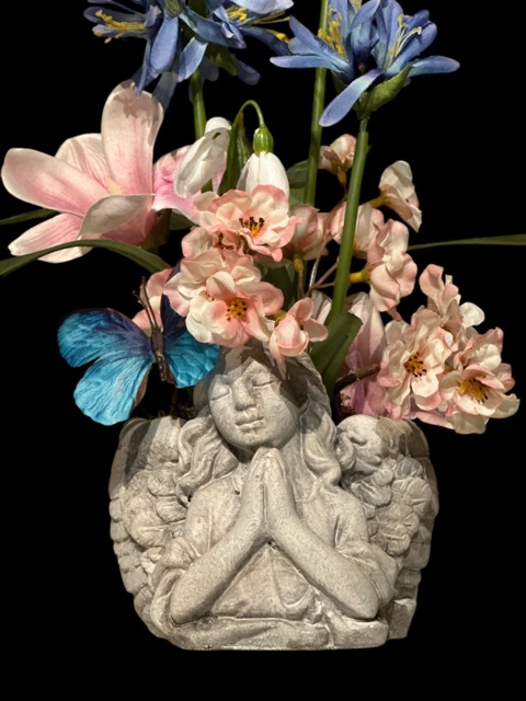 Grafbloemwerk - Kunstbloemen - engel– Agapanthus bloem van de liefde