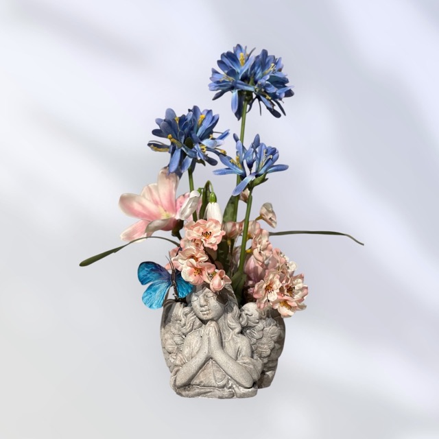 Grafbloemwerk - Kunstbloemen - engel– Agapanthus bloem van de liefde