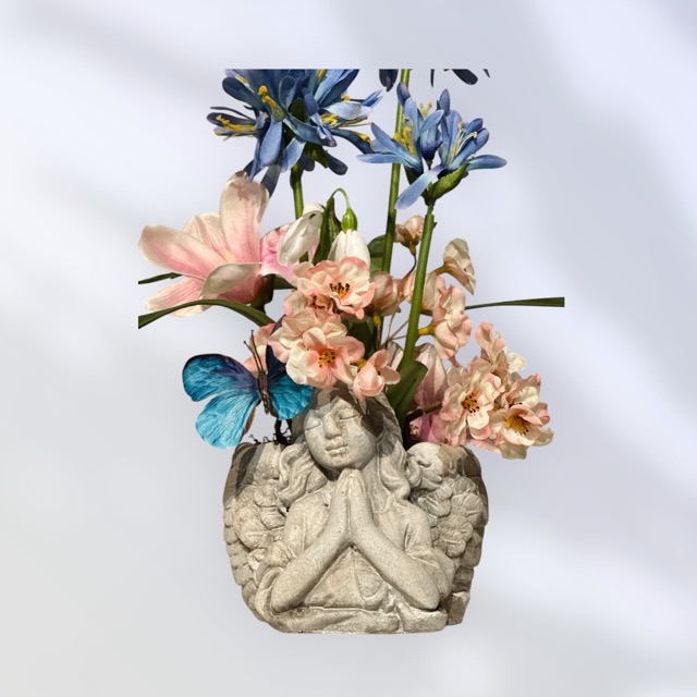 Grafbloemwerk - Kunstbloemen - engel– Agapanthus bloem van de liefde