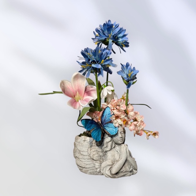 Grafbloemwerk - Kunstbloemen - engel– Agapanthus bloem van de liefde