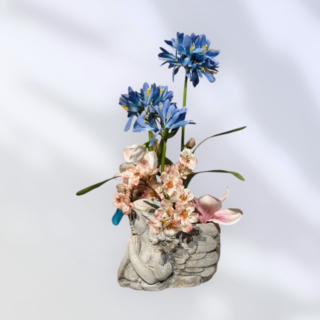 Grafbloemwerk - Kunstbloemen - engel– Agapanthus bloem van de liefde