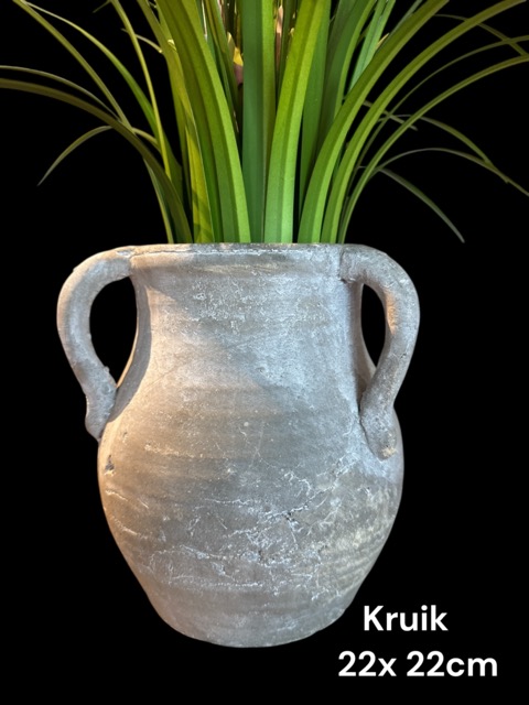 Sierlijke kunstbloemen in kruik – Roze grasbloemen  -75 cm hoog