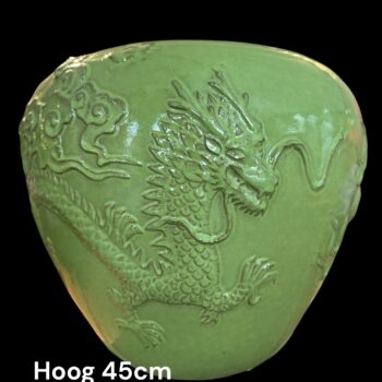 Emerald Dragon Keramieken Pot – Luxe Statement Piece voor Kunstbloesembomen