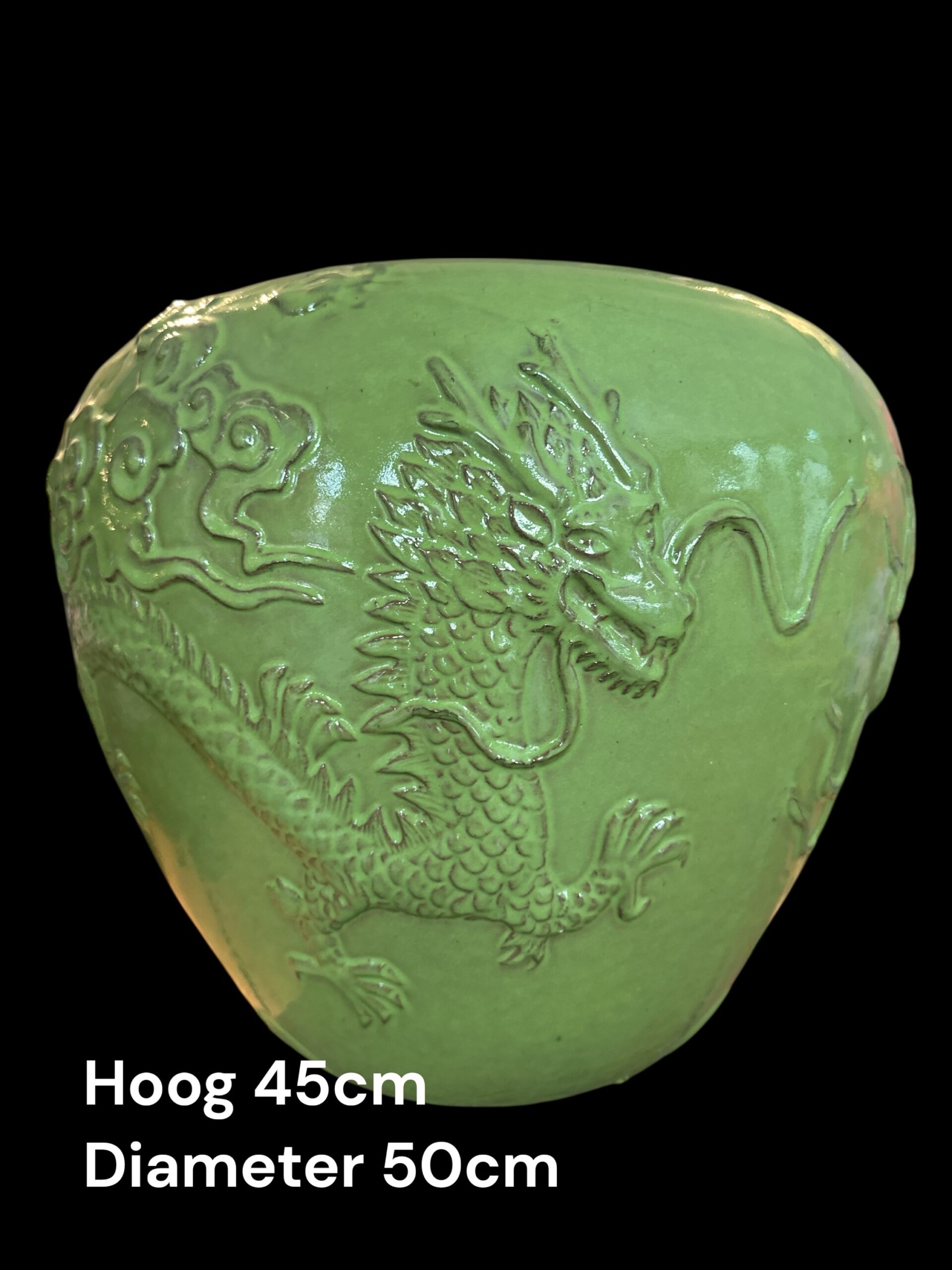 Emerald Dragon Keramieken Pot – Luxe Statement Piece voor Kunstbloesembomen