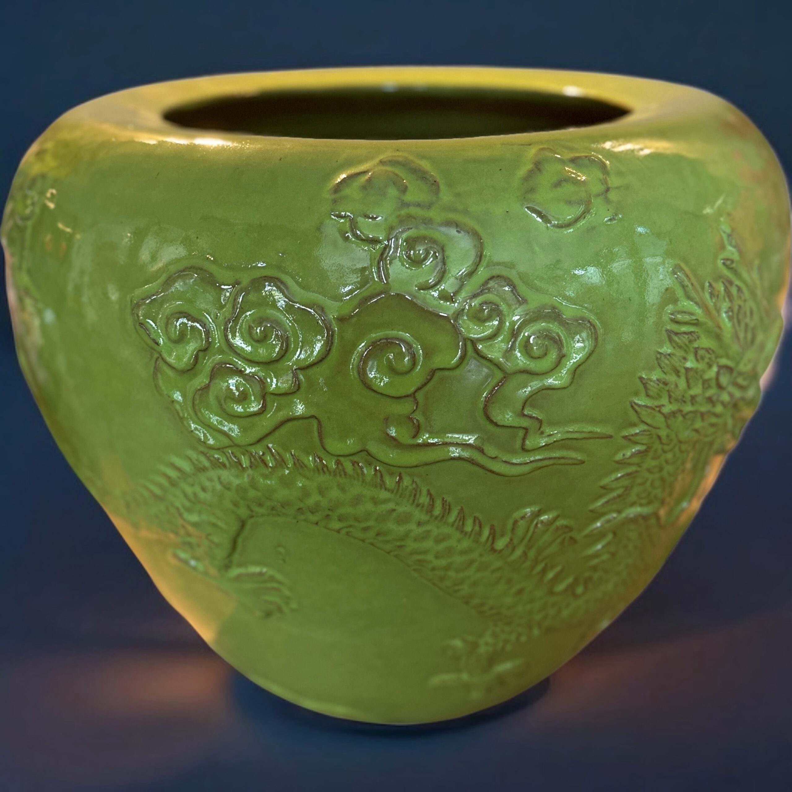 Emerald Dragon Keramieken Pot – Luxe Statement Piece voor Kunstbloesembomen