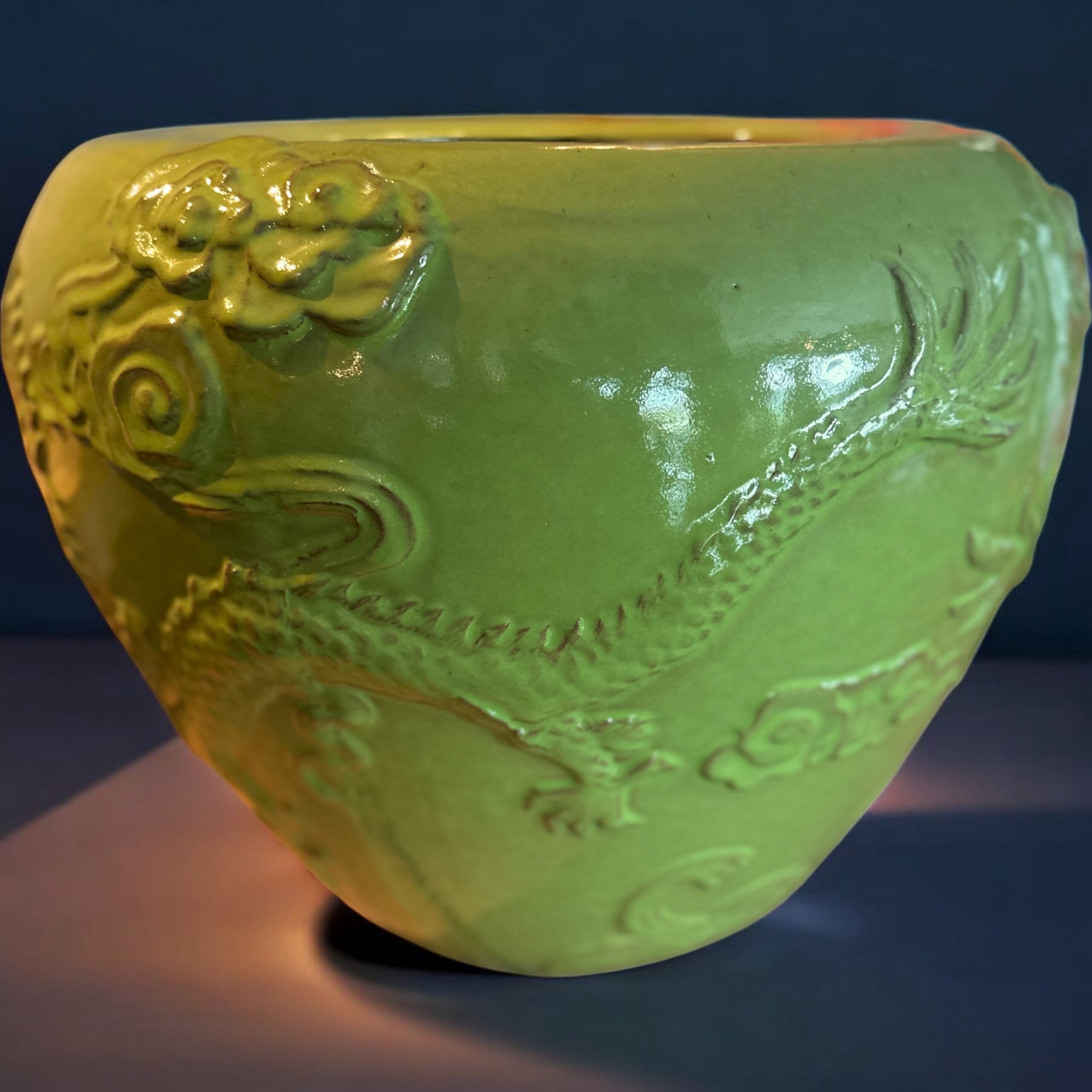 Emerald Dragon Keramieken Pot – Luxe Statement Piece voor Kunstbloesembomen