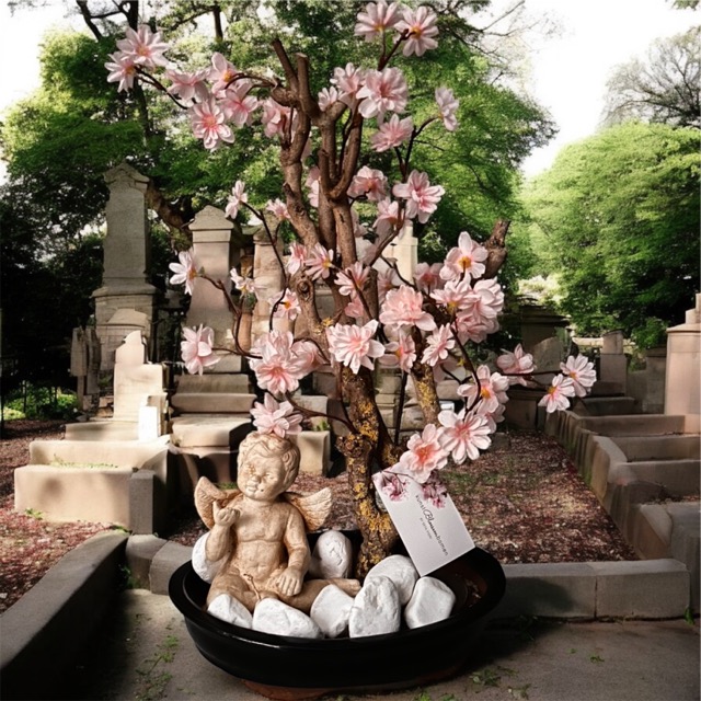 Kunstbloesemboom - Engel van Vrede – Bloesem vol Hoop - graf