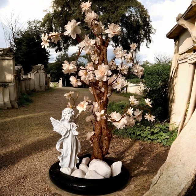Kunst bloesemboom - Engel van Licht – Bloesem vol Liefde - graf