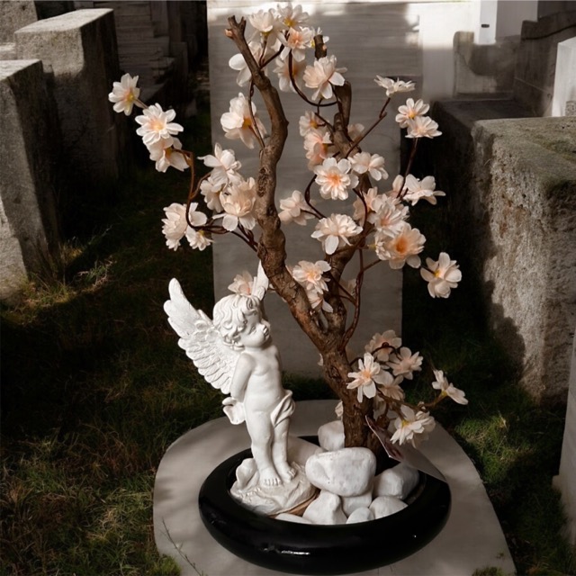 Kunstbloesemboom - Bloesemengel – Bonsai Schaal - graf