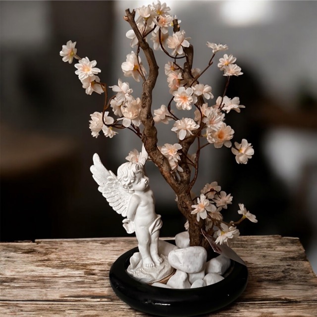 Kunstbloesemboom - Bloesemengel – Bonsai Schaal - graf