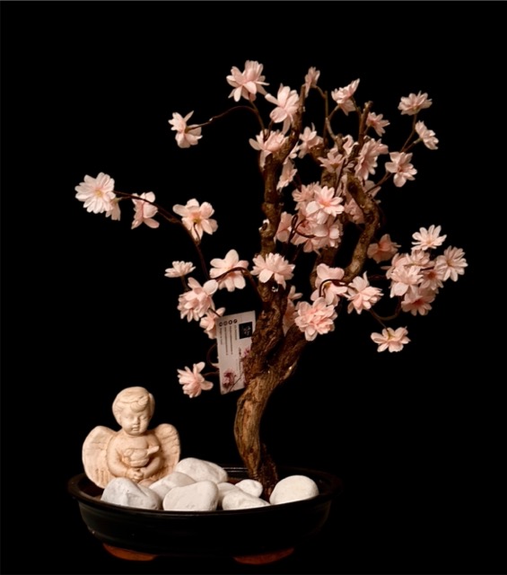 Kunstboom - Engel van Rust – Kunstbloesem in Bonsai Schaal - graf