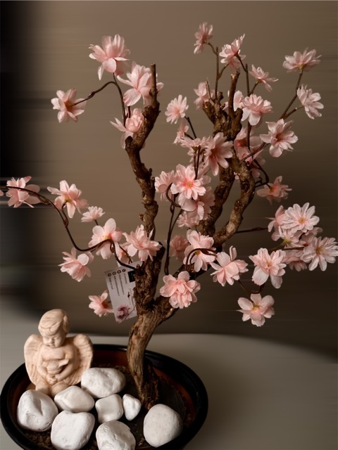 Kunstboom - Engel van Rust – Kunstbloesem in Bonsai Schaal - graf