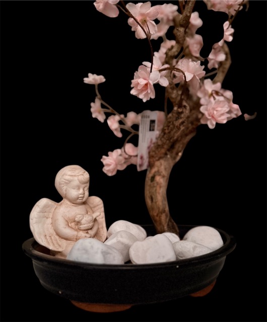 Kunstboom - Engel van Rust – Kunstbloesem in Bonsai Schaal - graf