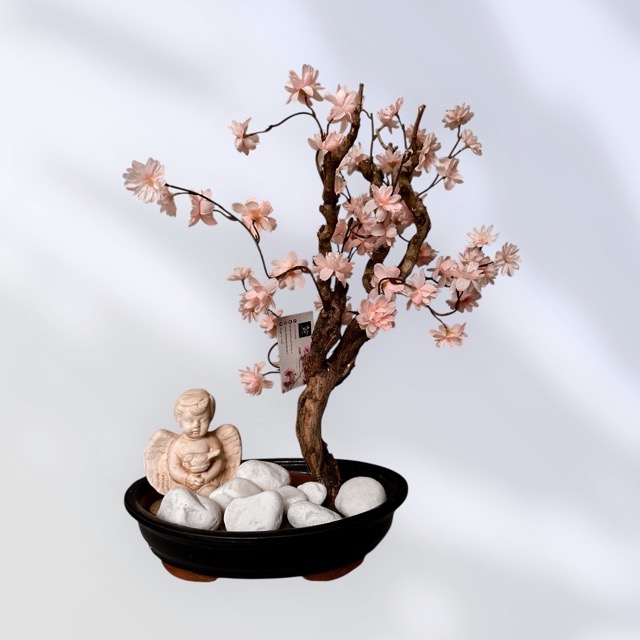 Kunstboom - Engel van Rust – Kunstbloesem in Bonsai Schaal - graf
